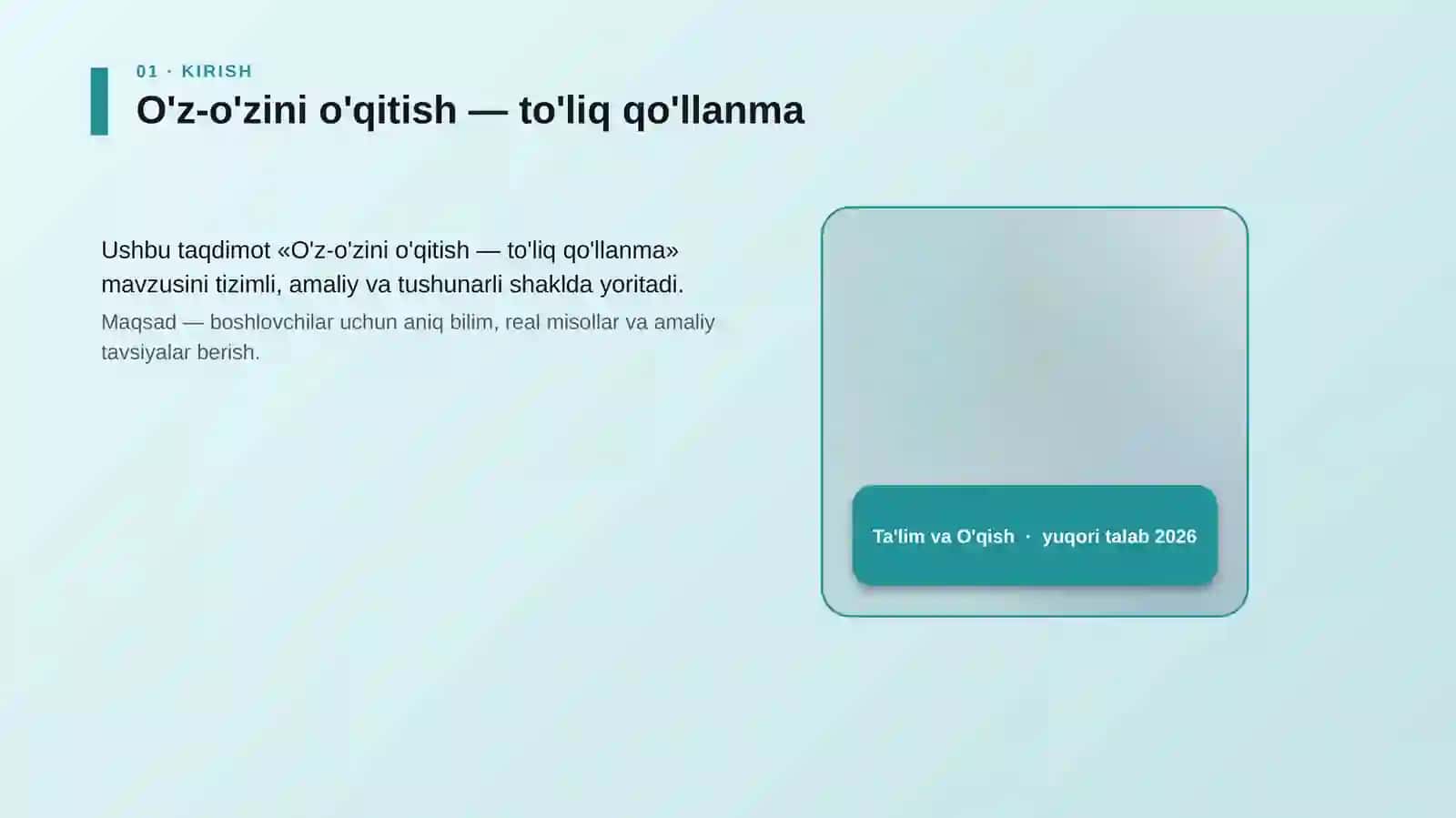 O'z-o'zini o'qitish — to'liq qo'llanma 4