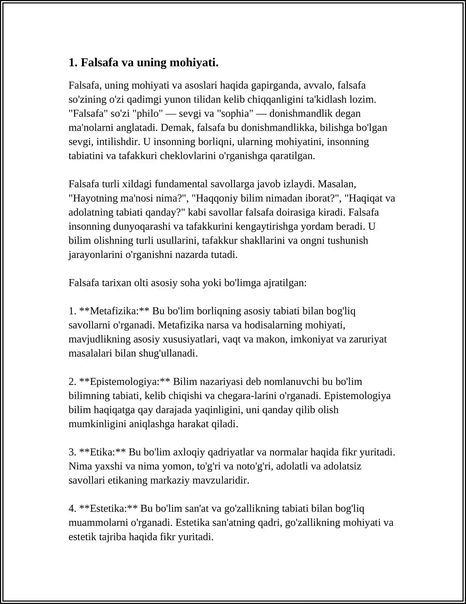 FALSAFANING MOHIYATIGA OID SHARQ VA G’ARB MUTAFAKKIRLARI TA’RIFLARINI TASNIFLASH VA ULAR BO’YICHA PREZENTATSIYA TAYYORLASH 4