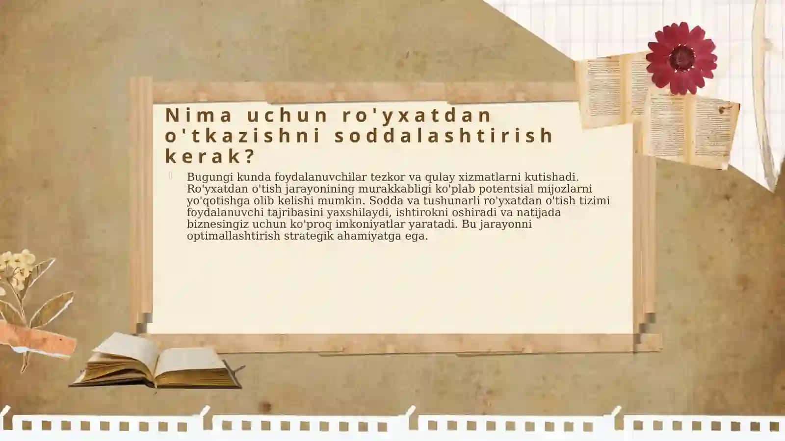Foydalanuvchilarni ro'yxatdan o'tkazish va xizmatlarni avtomatlashtirish 4