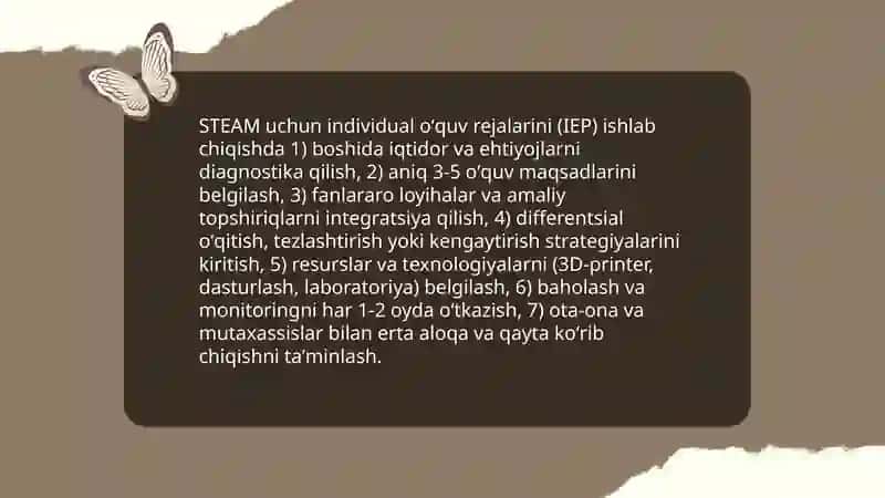 STEAM taʼlim (STEAM edukation) Iqtidorli oʻquvchilarni oʻqitish 4
