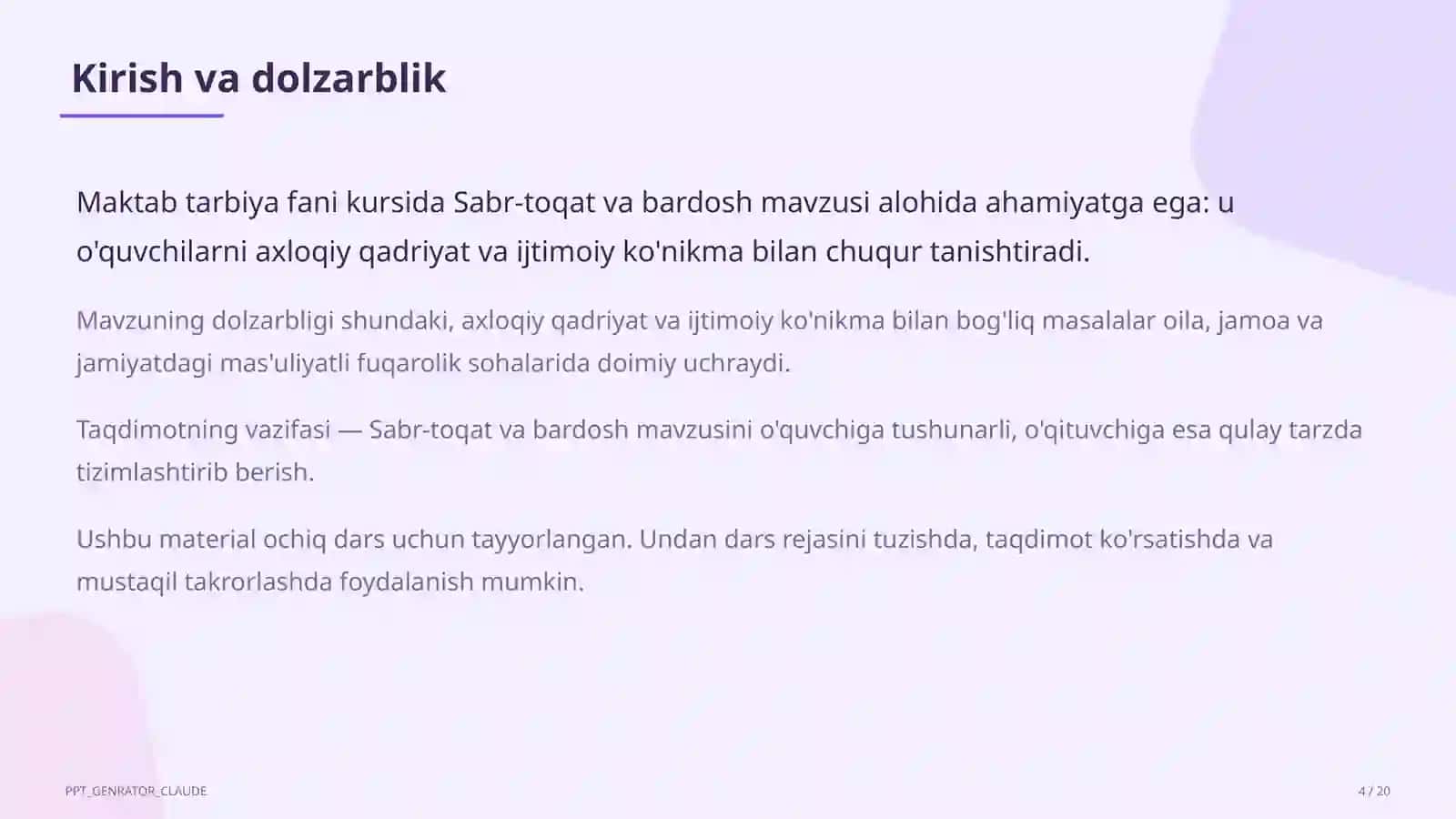 Sabr-toqat va bardosh (5-sinf) 4