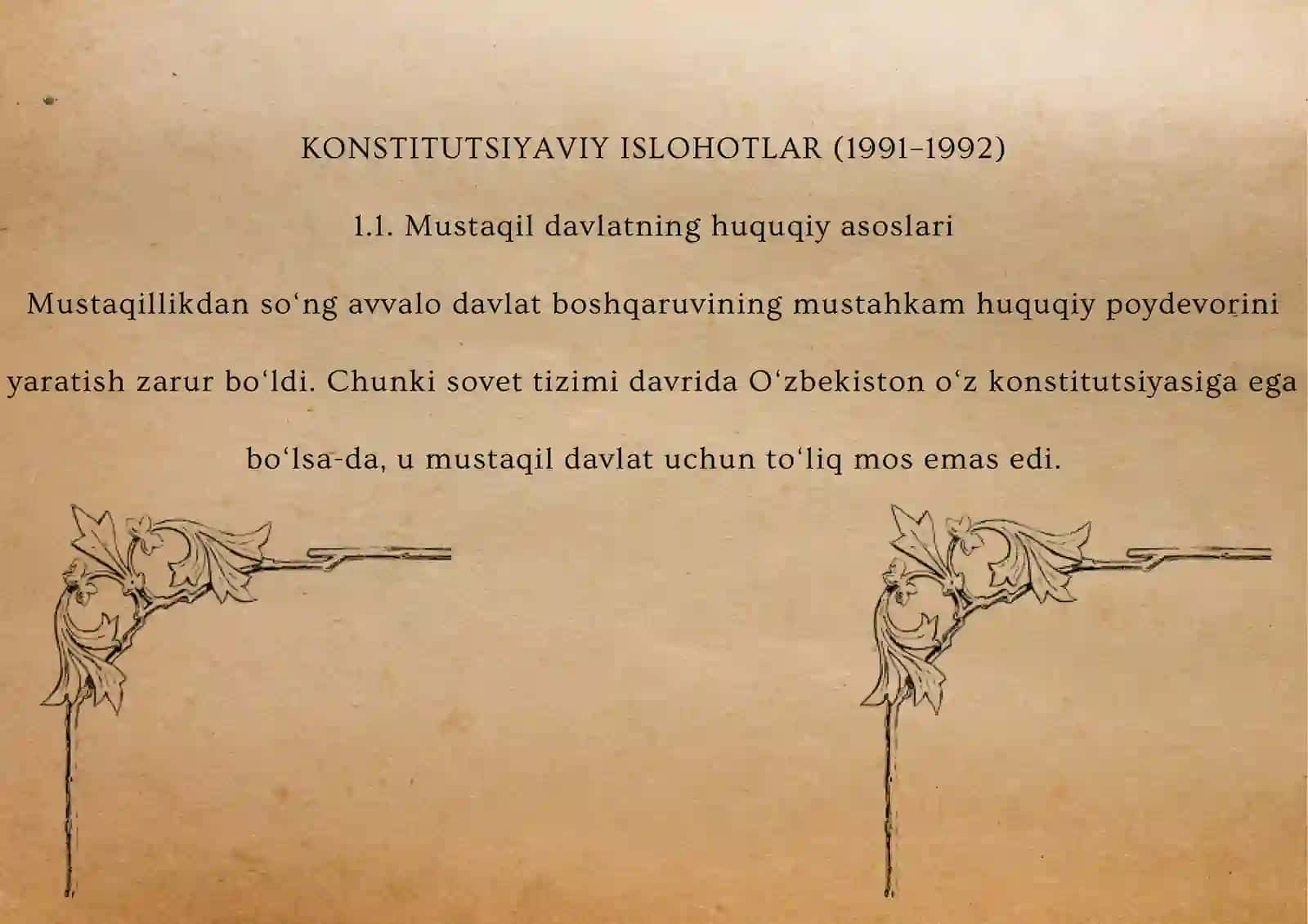 MUSTAQILLIK YILLARIDA O‘ZBEKISTON DAVLAT BOSHQARUVI TIZIMIDA AMALGA OSHIRILGAN ISLOHOTLAR 4