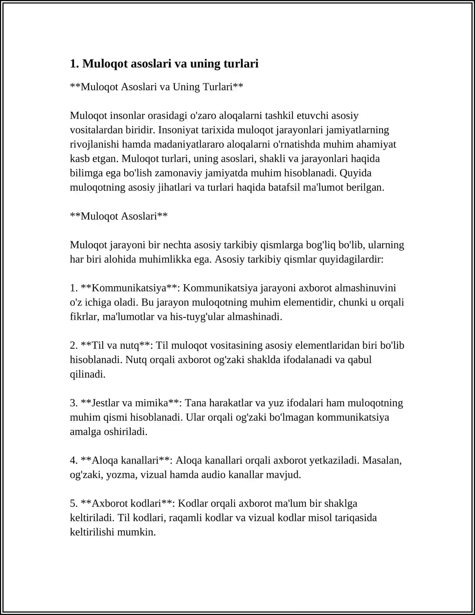 MULOQOT VA KOMMUNIKATSIYA MUTAXASISLIK NUTQI VA UNING OʻZIGA HOSLIGI 4