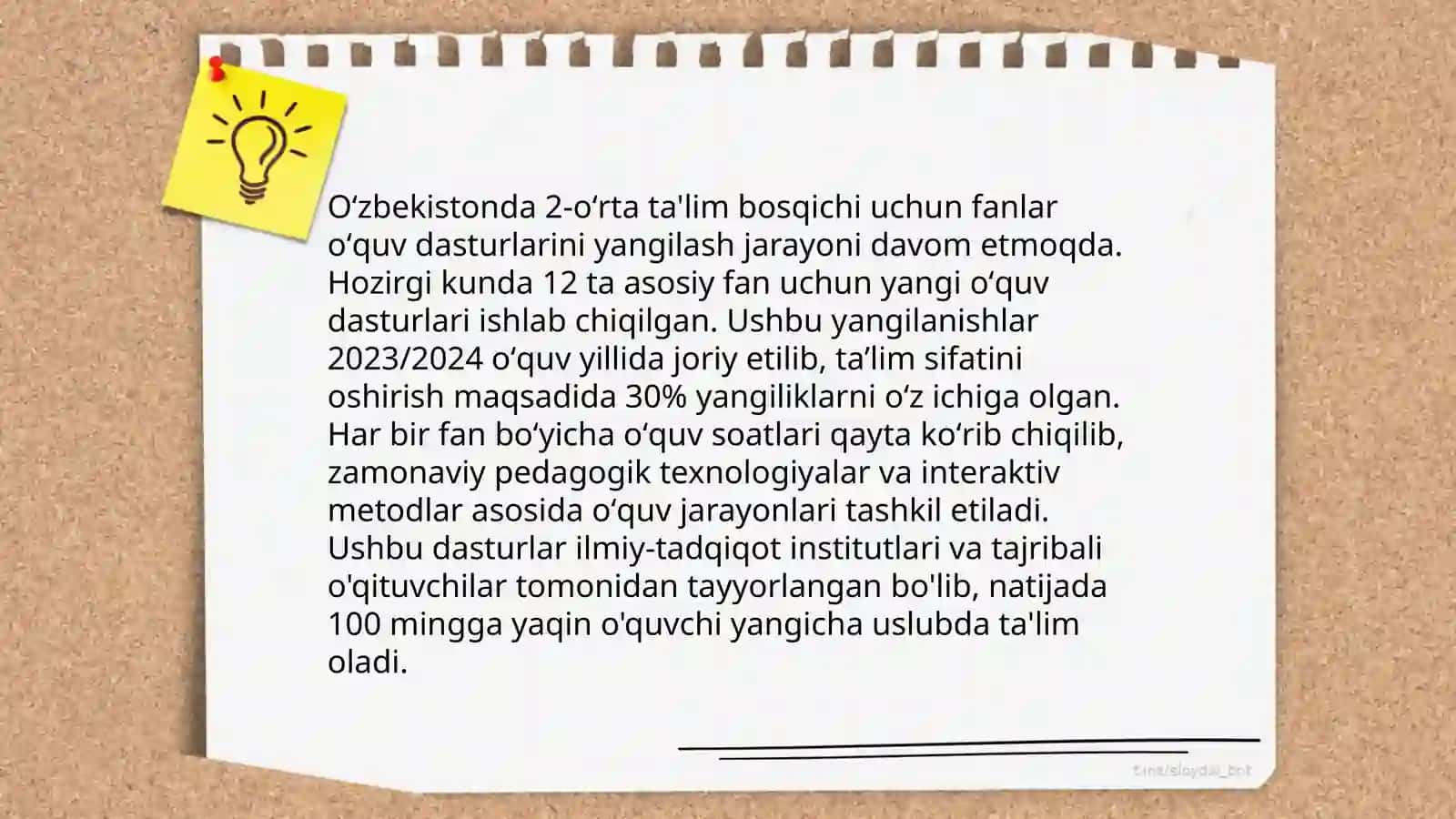 O'zbekiston Respublikasida ta'lim sohasida amalga oshiriladigan islohatlar 4