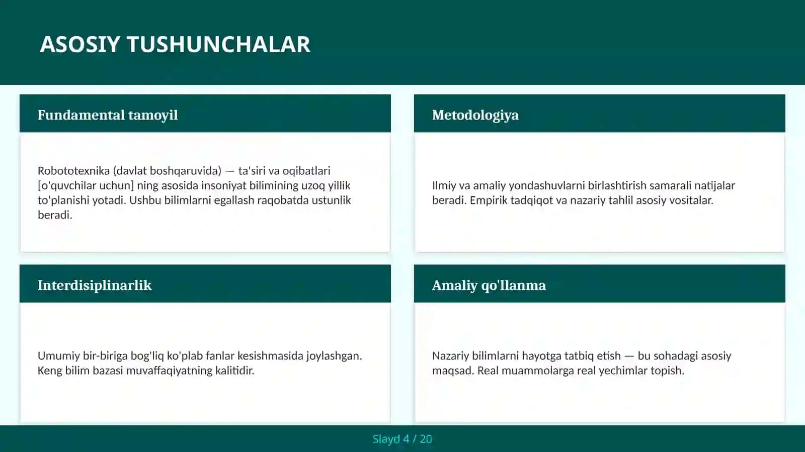 ROBOTOTEXNIKA (DAVLAT BOSHQARUVIDA) — TA'SIRI VA OQIBATLARI [O'QUVCHILAR UCHUN] 4