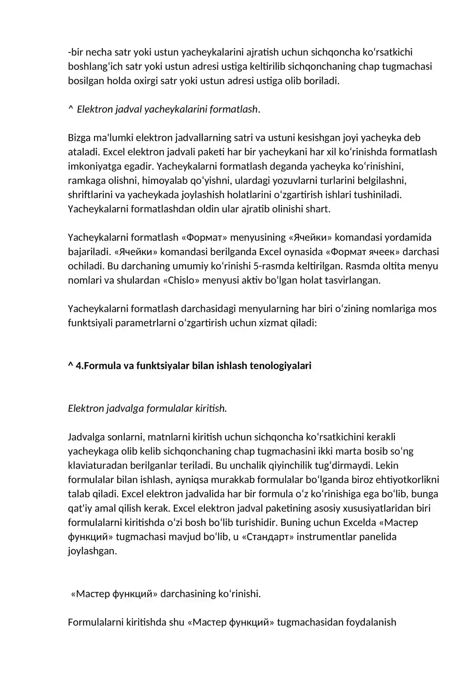 Excel elеktron jadvali 4