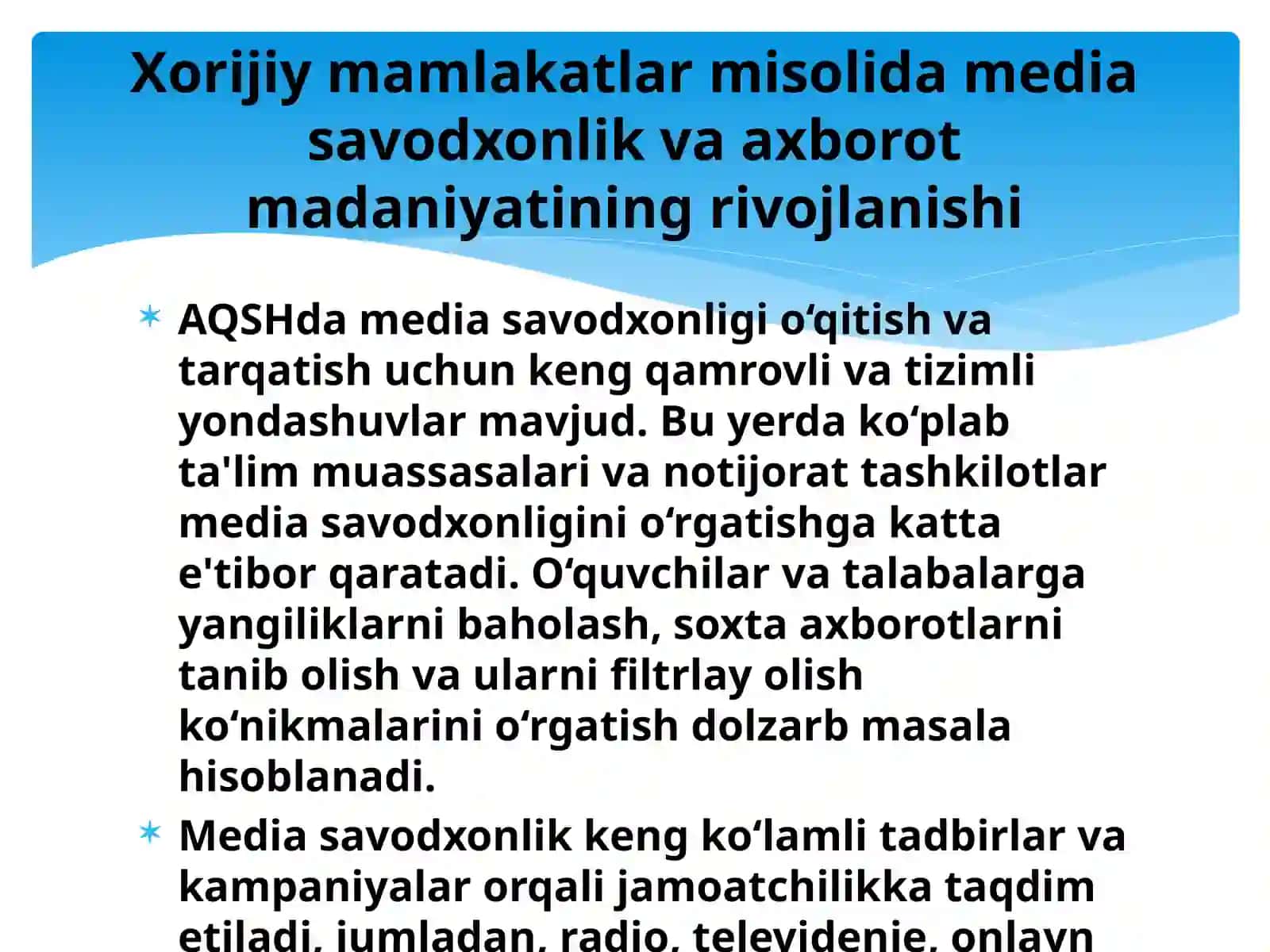 Xorijiy mamlakatlarda media savodxonlik va axborot madaniyatining qiyosiy tahlili 4