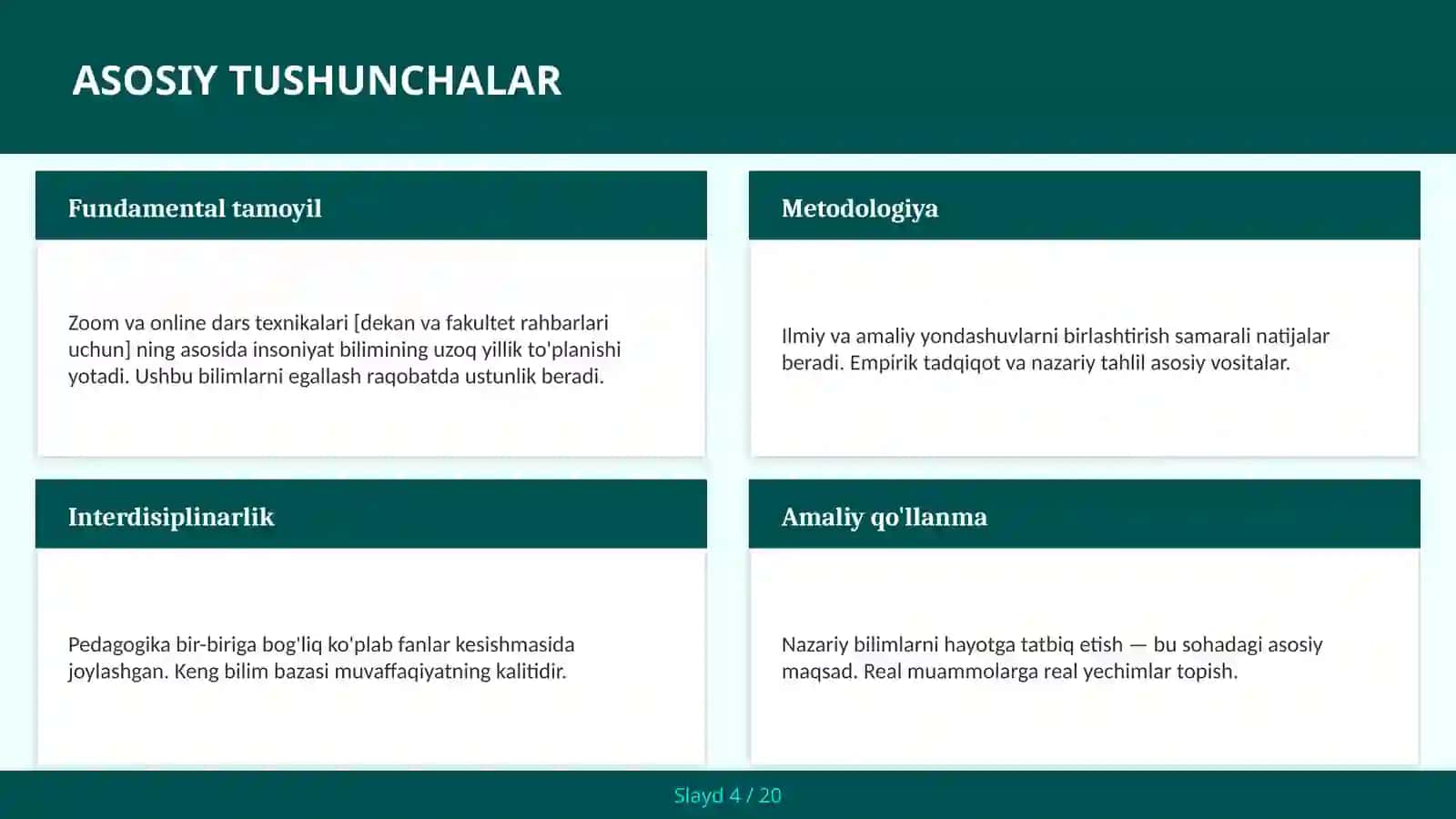 Zoom va online dars texnikalari [dekan va fakultet rahbarlari uchun] 4