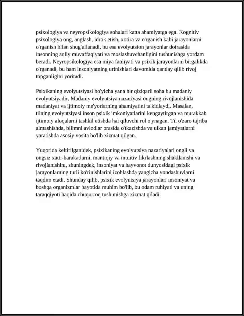 PSIXIKANING EVOLUTSIYASI VA RIVOJLANISHI 4