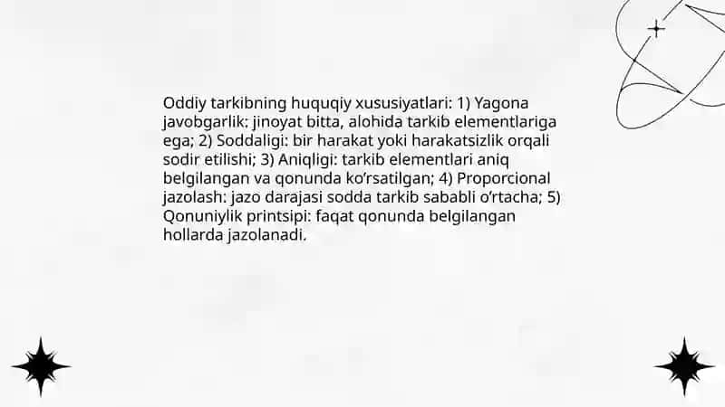 Oddiy tarkibli jinoyatlar tushunchasi va turlari 4