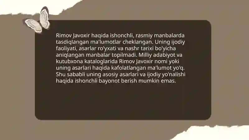 Rimov Javoxirning hayoti va tarjimai holi 4