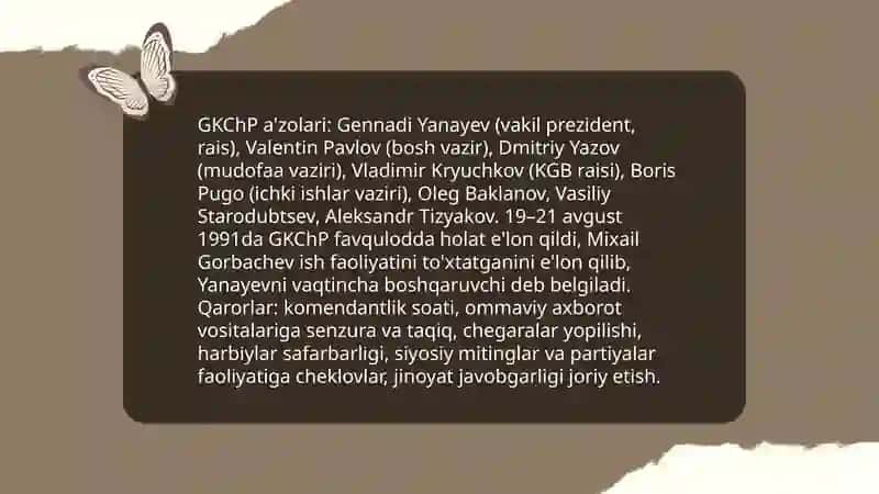 1991 yilning 19-21 avgust kunlari Moskvada bo'lib o'tgan davlat to'ntarilish 4