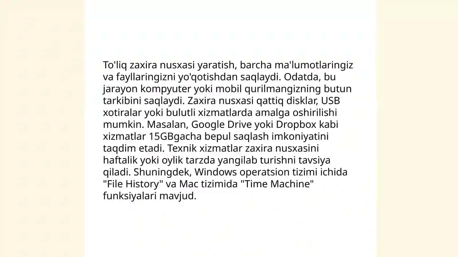 Berilganlar bazasi zaxira nusxasi turlari 4