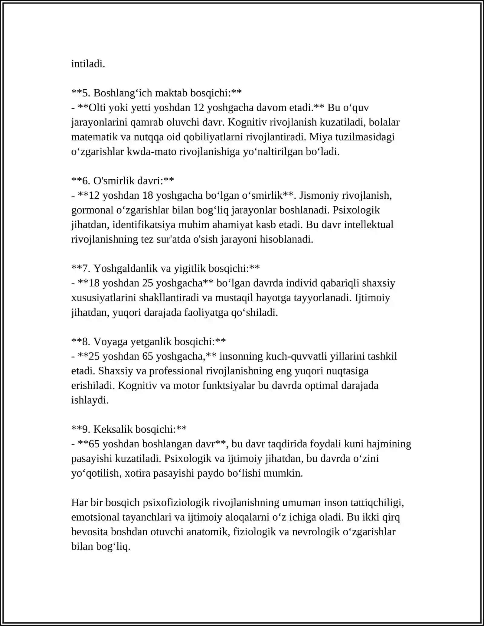MAKTABGACHA YOSH DAVRIDA PSIXOFIZIOLOGIK TARAQQIYOTNING UMUMIY TASNIFI 4