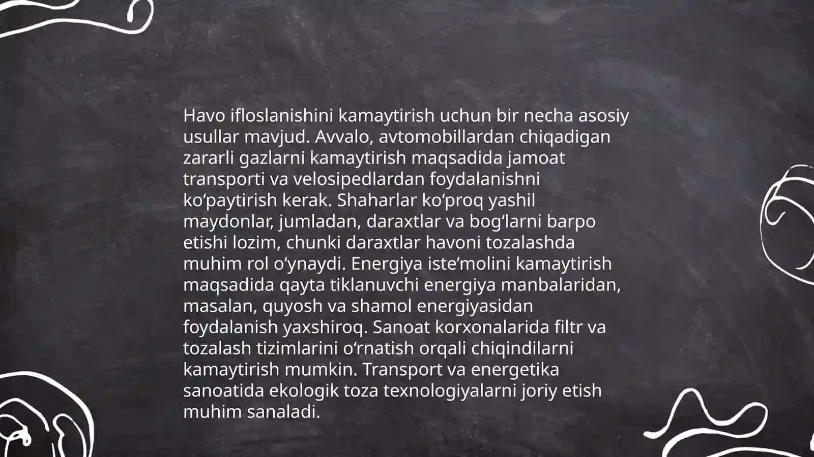 ANTROPOGENNING BIOSFERAGA TA'SIRINI KAMAYTIRISH UCHUN KURASHAMIZ! 4