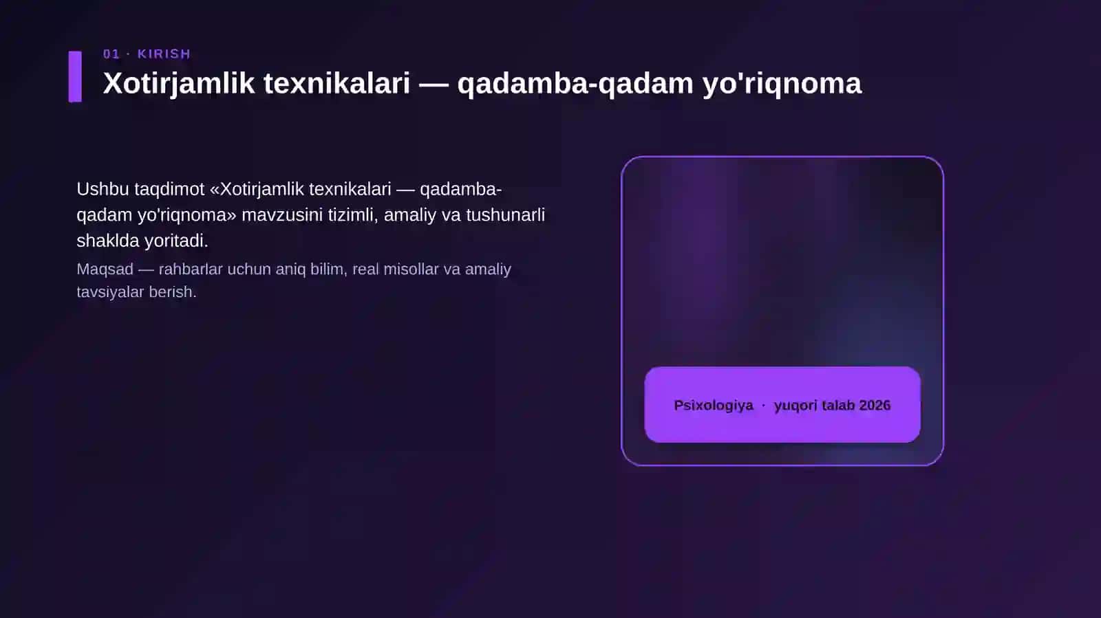 Xotirjamlik texnikalari — qadamba-qadam yo'riqnoma 4