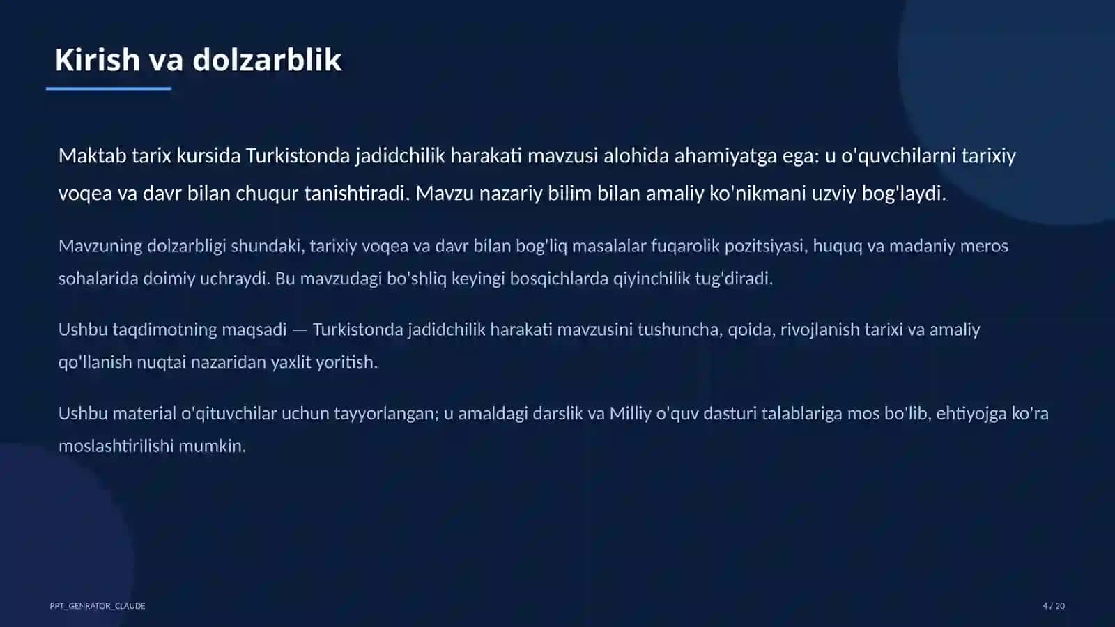 Turkistonda jadidchilik harakati (9-sinf) 4