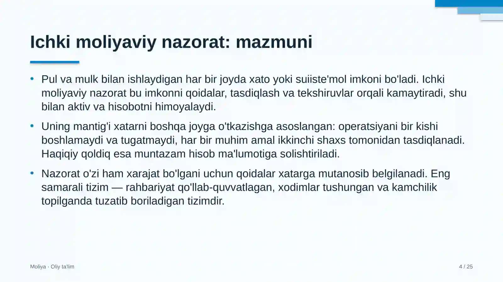 Dori vositalari ulgurji savdosida ichki moliyaviy nazorat 4