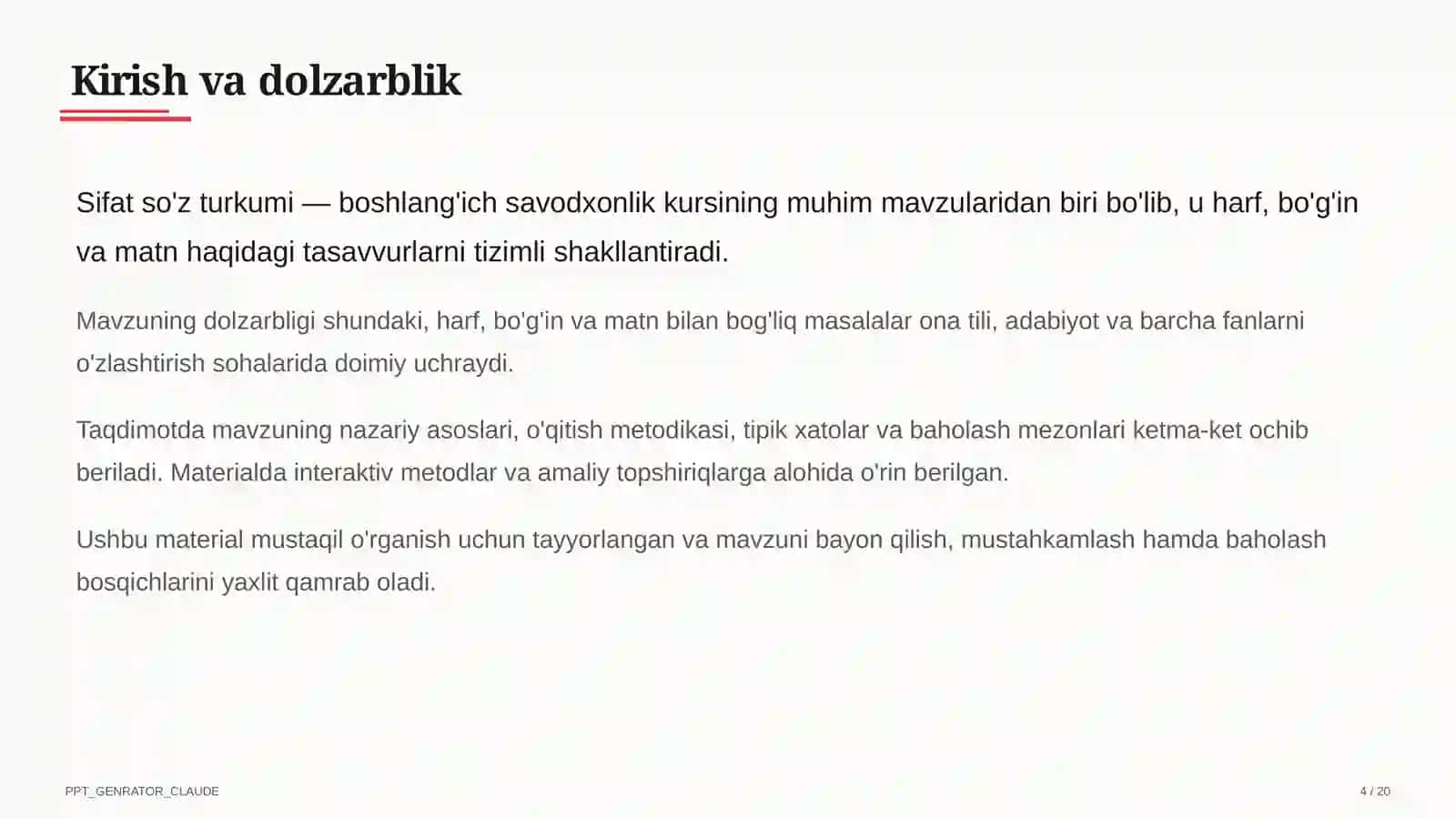 Sifat so'z turkumi (3-sinf) 4
