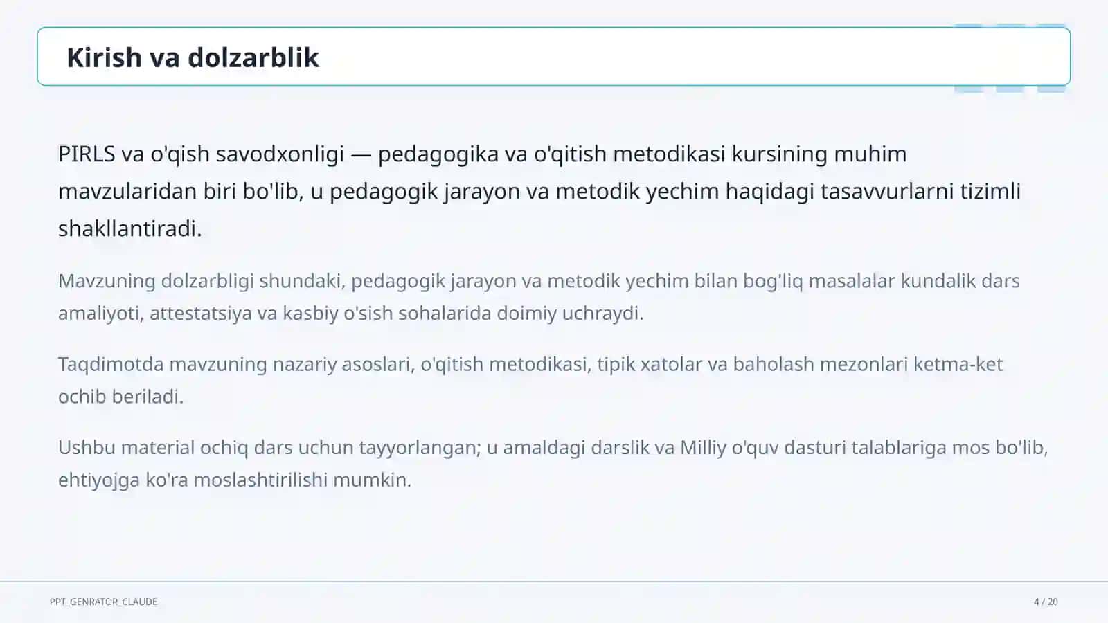 PIRLS va o'qish savodxonligi 4