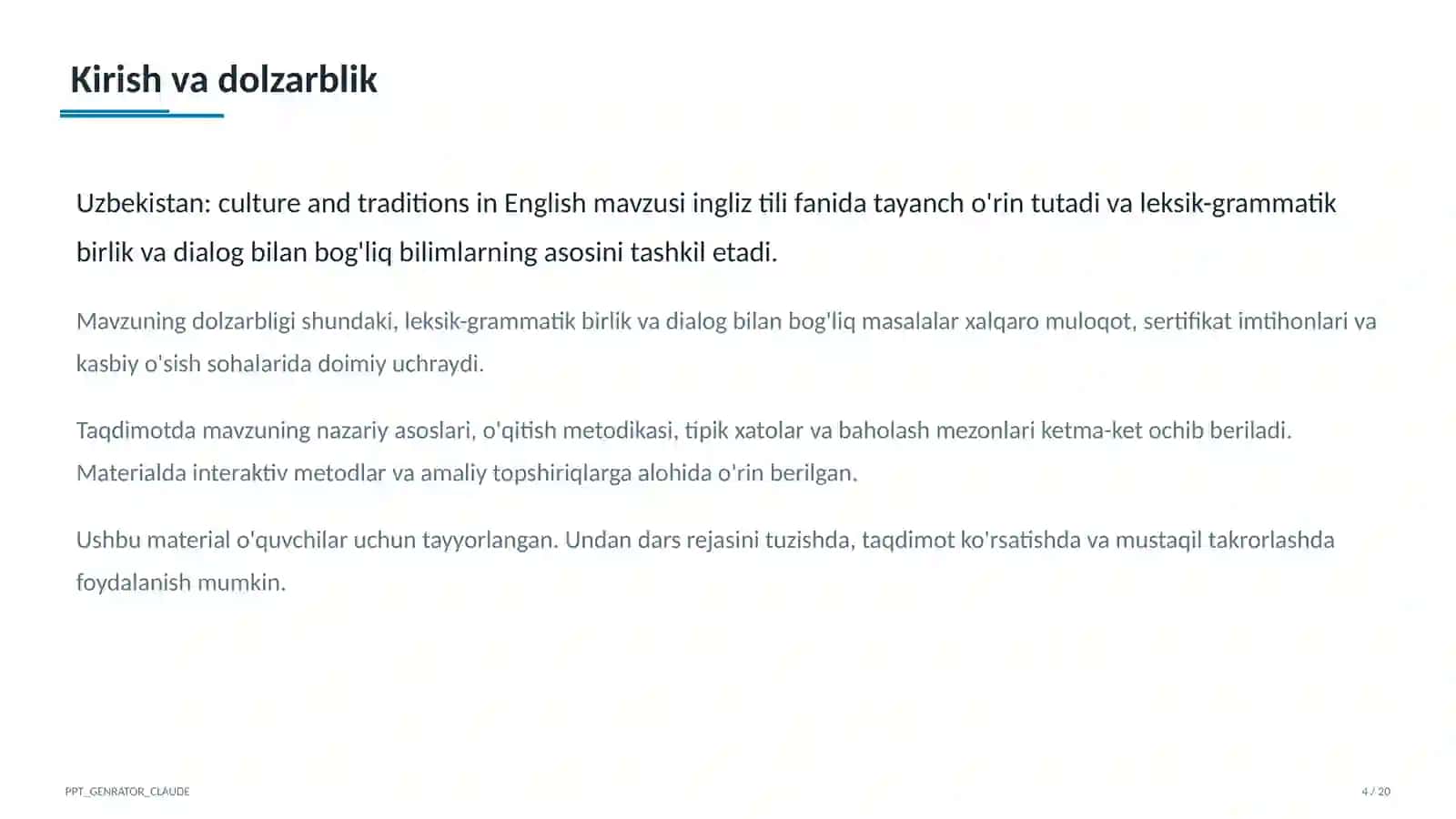 Ingliz tili (1–11) — o'quvchilar uchun 4