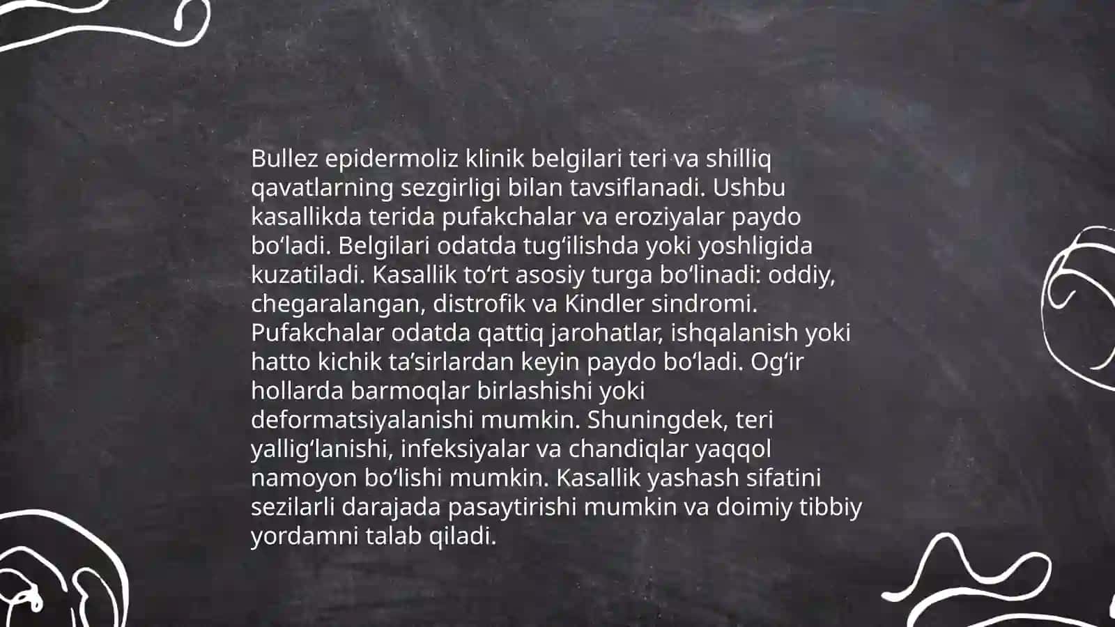 Bullez epidermoliz. Onixomikoz kasalligiga oid klinik belgilari 4