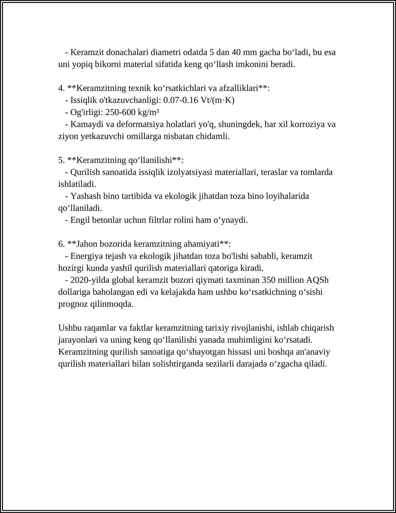 KERAMZIT QANDAY MATERIAL VA UNING QANDAY TAYYORLANISH MUSTAHKAMLIGINI TUSHUNTIRING 4