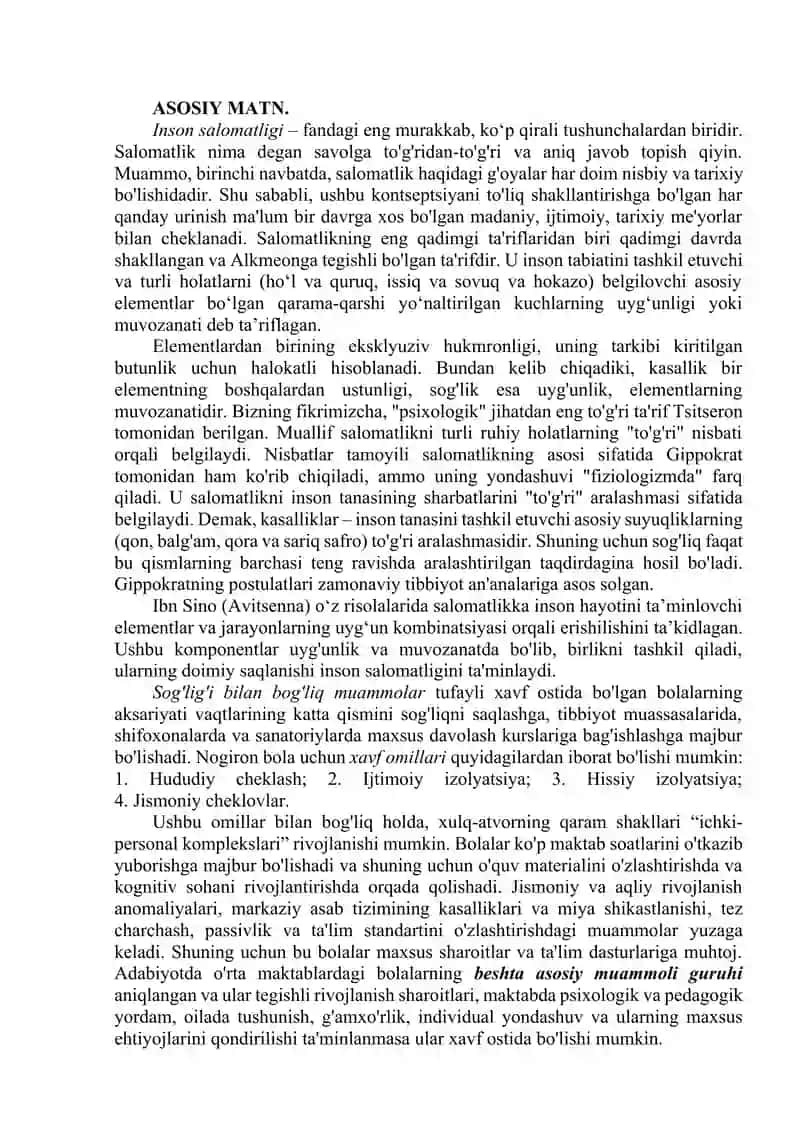 SALOMATLIK TUSHUNCHASI 4