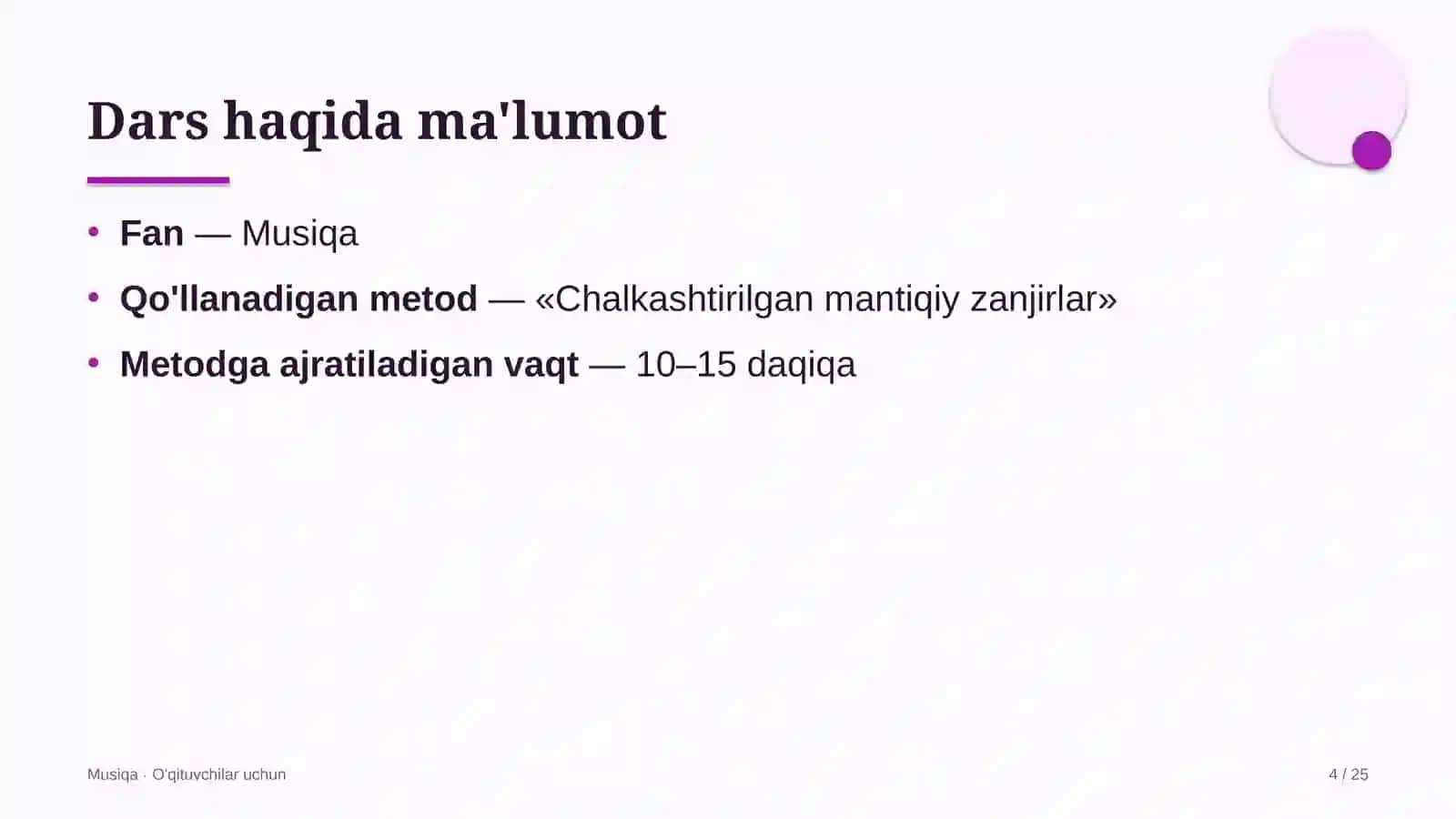 musiqa darslarida chalkashtirilgan mantiqiy zanjirlar metodidan foydalanish 7866 4