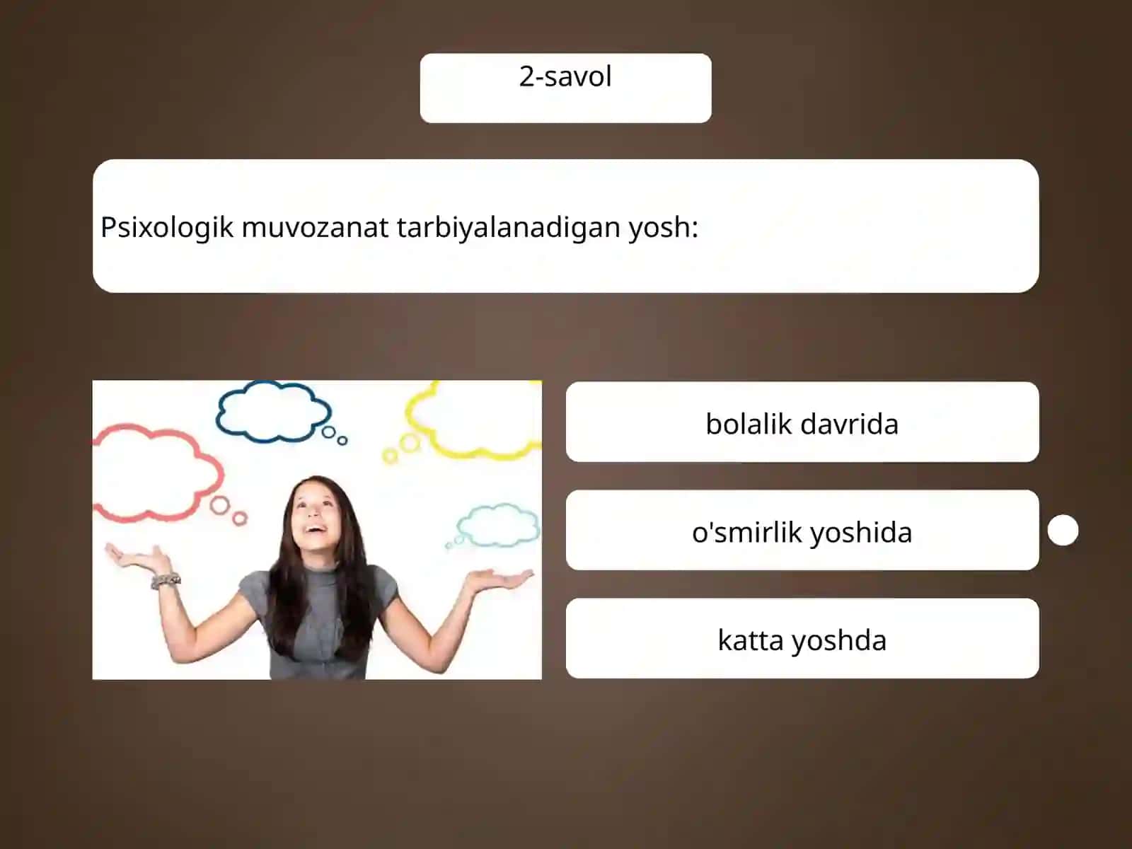 Hayot xavfsizligi asoslari - Psixologik muvozanat 4