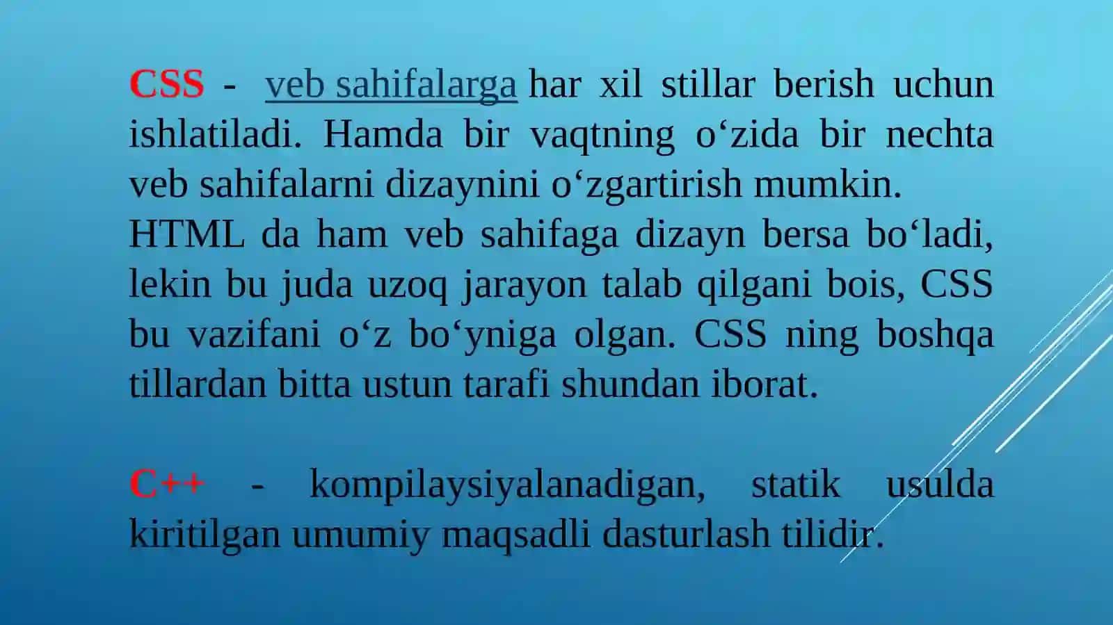 Zamonaviy dasturlash texnologiyalari. Ob’ektga yo’naltirilgan dasturlash tillari 4
