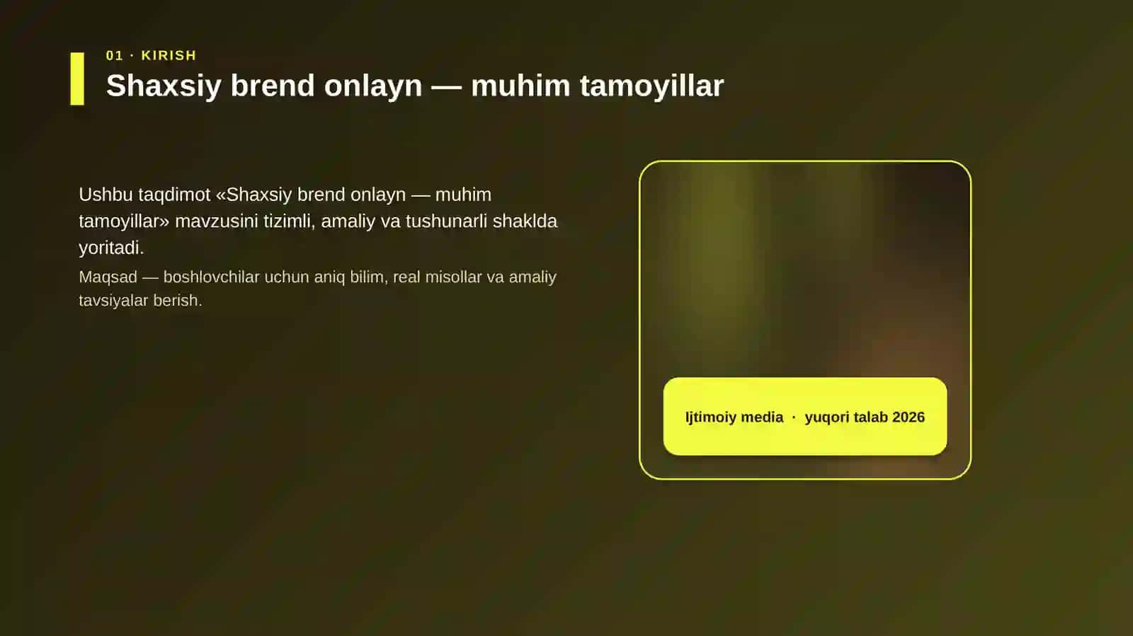 Shaxsiy brend onlayn — muhim tamoyillar 4