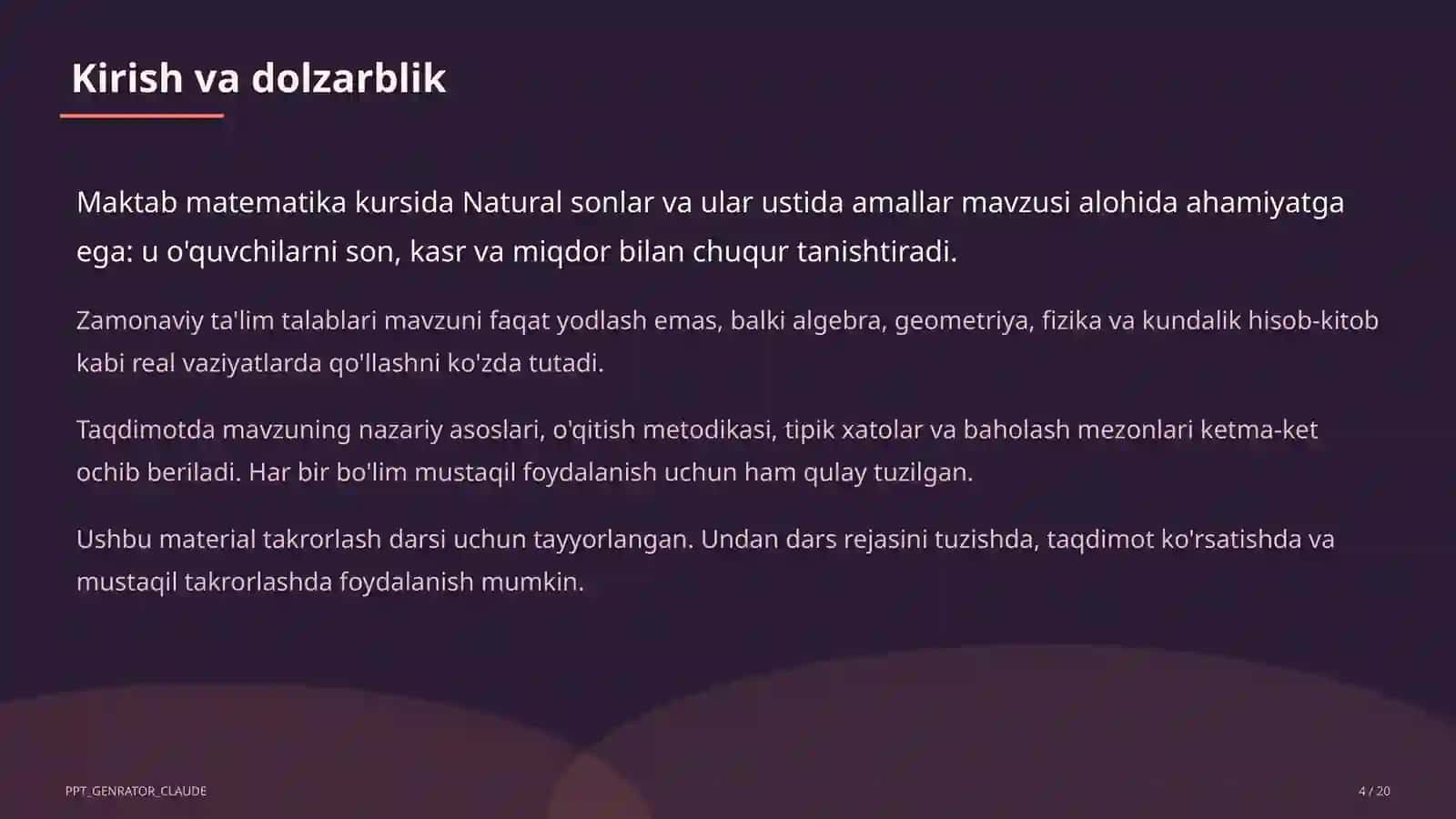 Natural sonlar va ular ustida amallar (5-sinf) 4