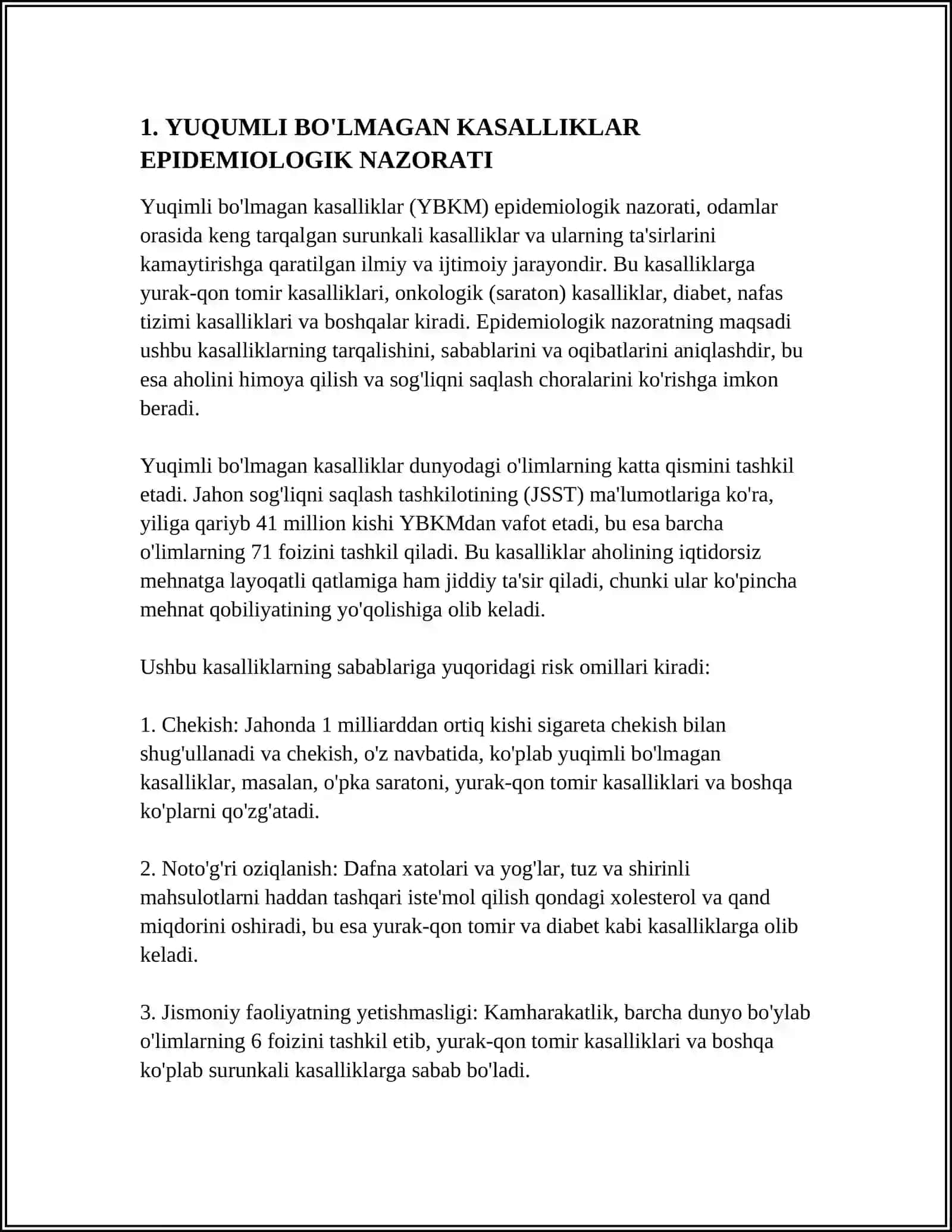 YUQUMLI BO'LMAGAN KASALLIKLAR EPIDEMIOLOGIYASI 4