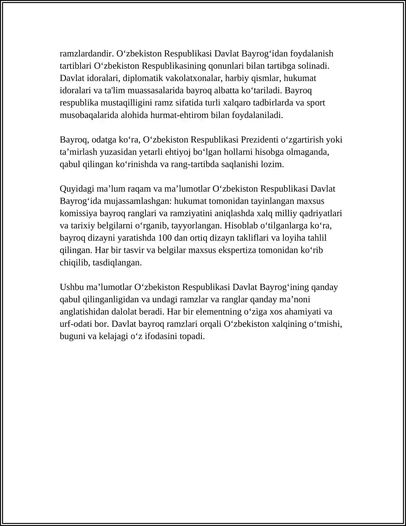 OʻZBEKISTON RESPUBLIKASI DAVLAT RAMZLARI 4