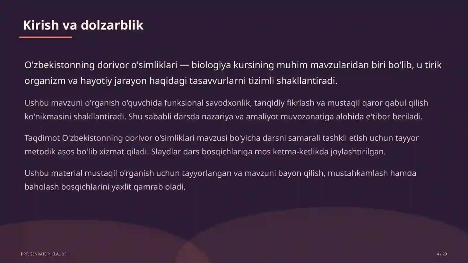 O'zbekistonning dorivor o'simliklari (6-sinf) 4