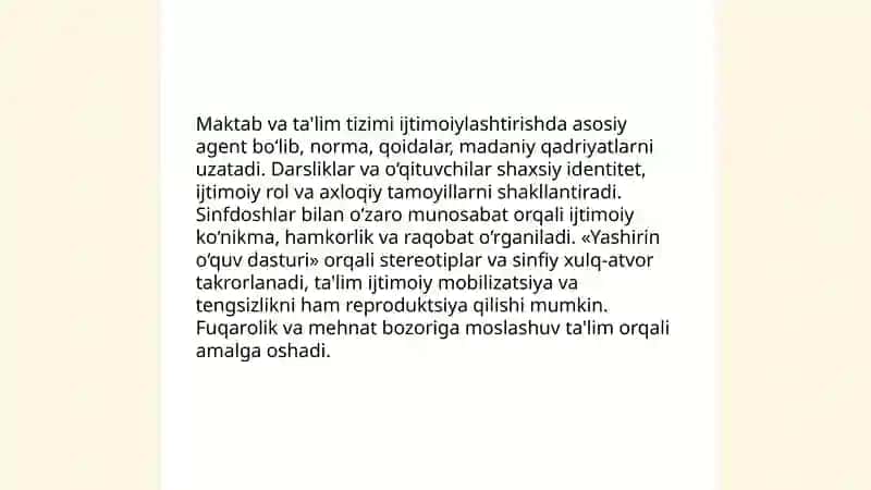 Ijtimoiylashtirish omillari va mexanizmlari 4