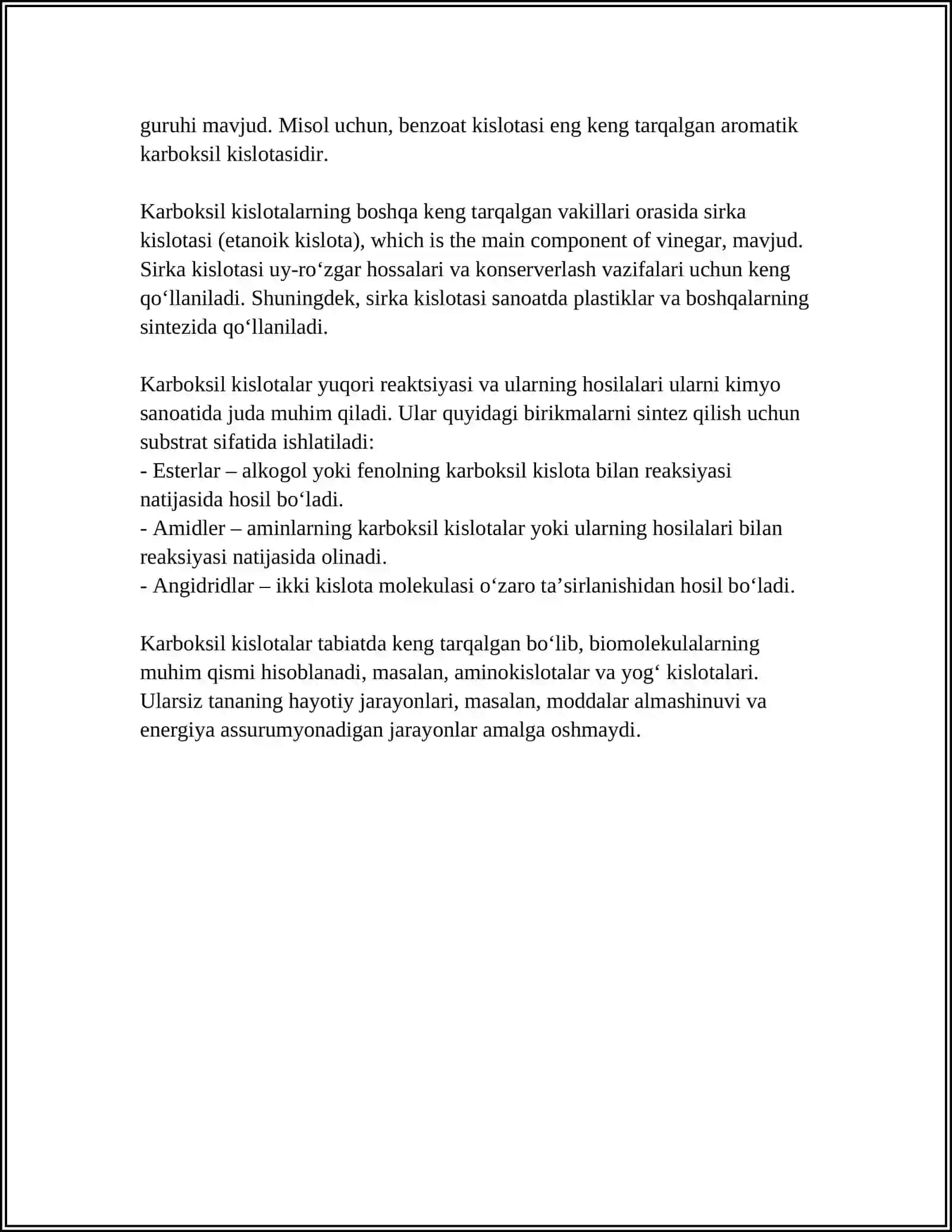 KARBANAT KISLOTA AMIRLARI VA ULARNING XOSILLARI 4