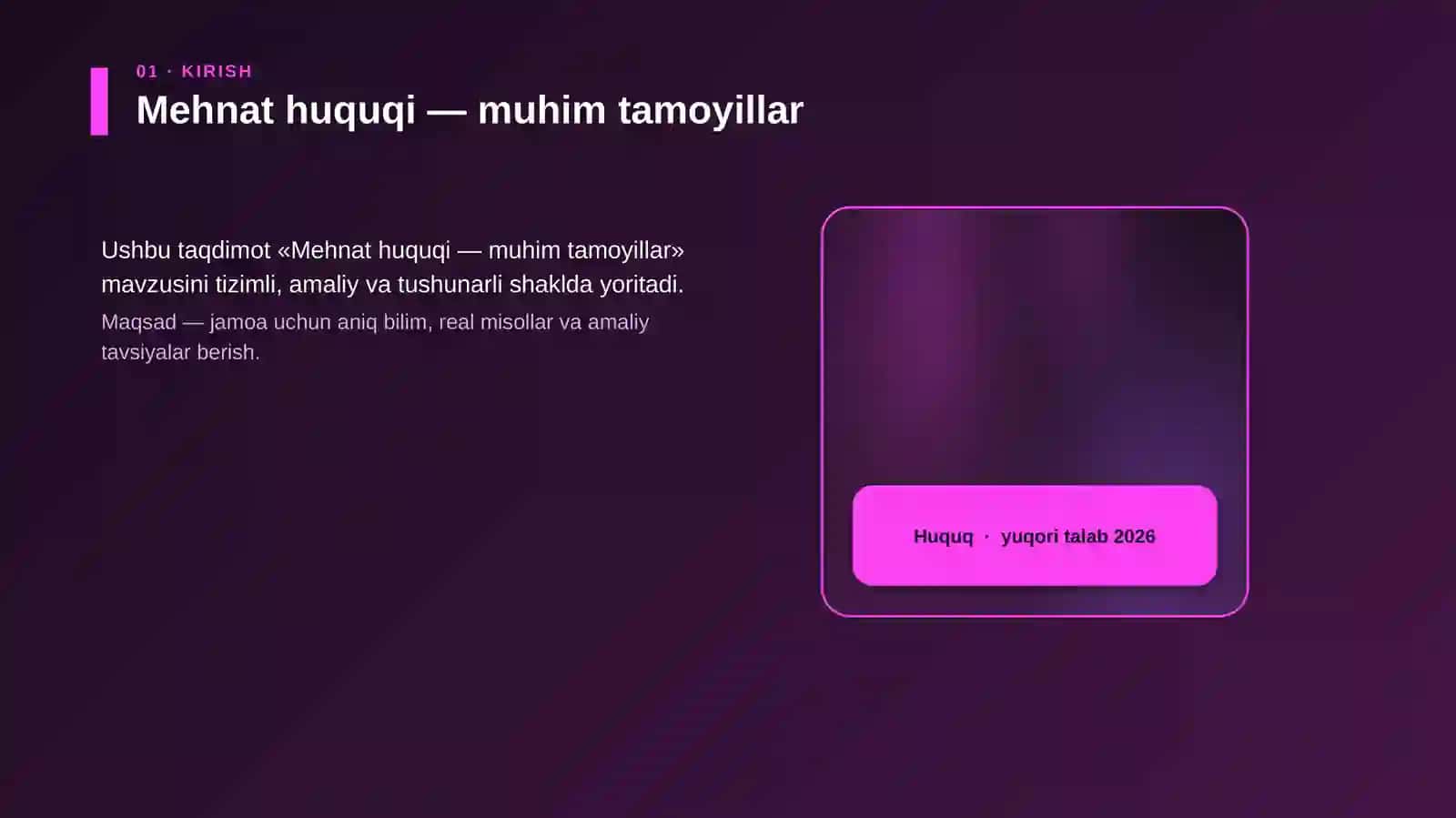 Mehnat huquqi — muhim tamoyillar 4