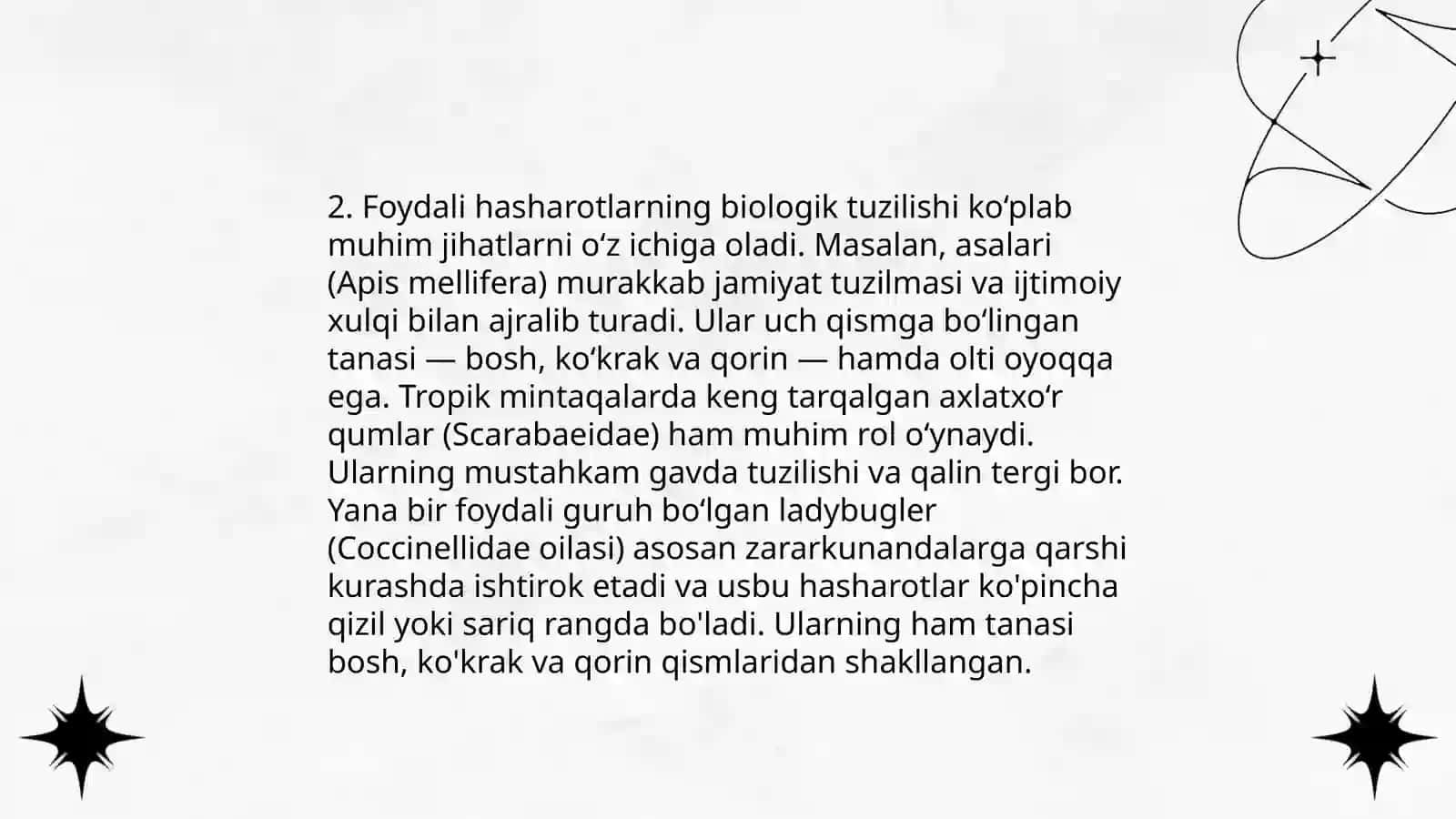Foydali hasharotlarning umumiy tuzilishi 4