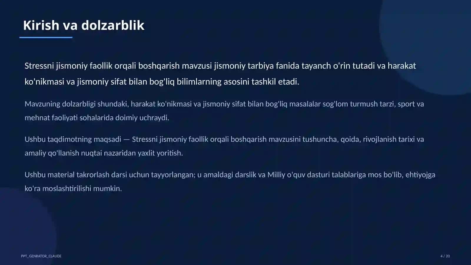 Stressni jismoniy faollik orqali boshqarish (11-sinf) 4