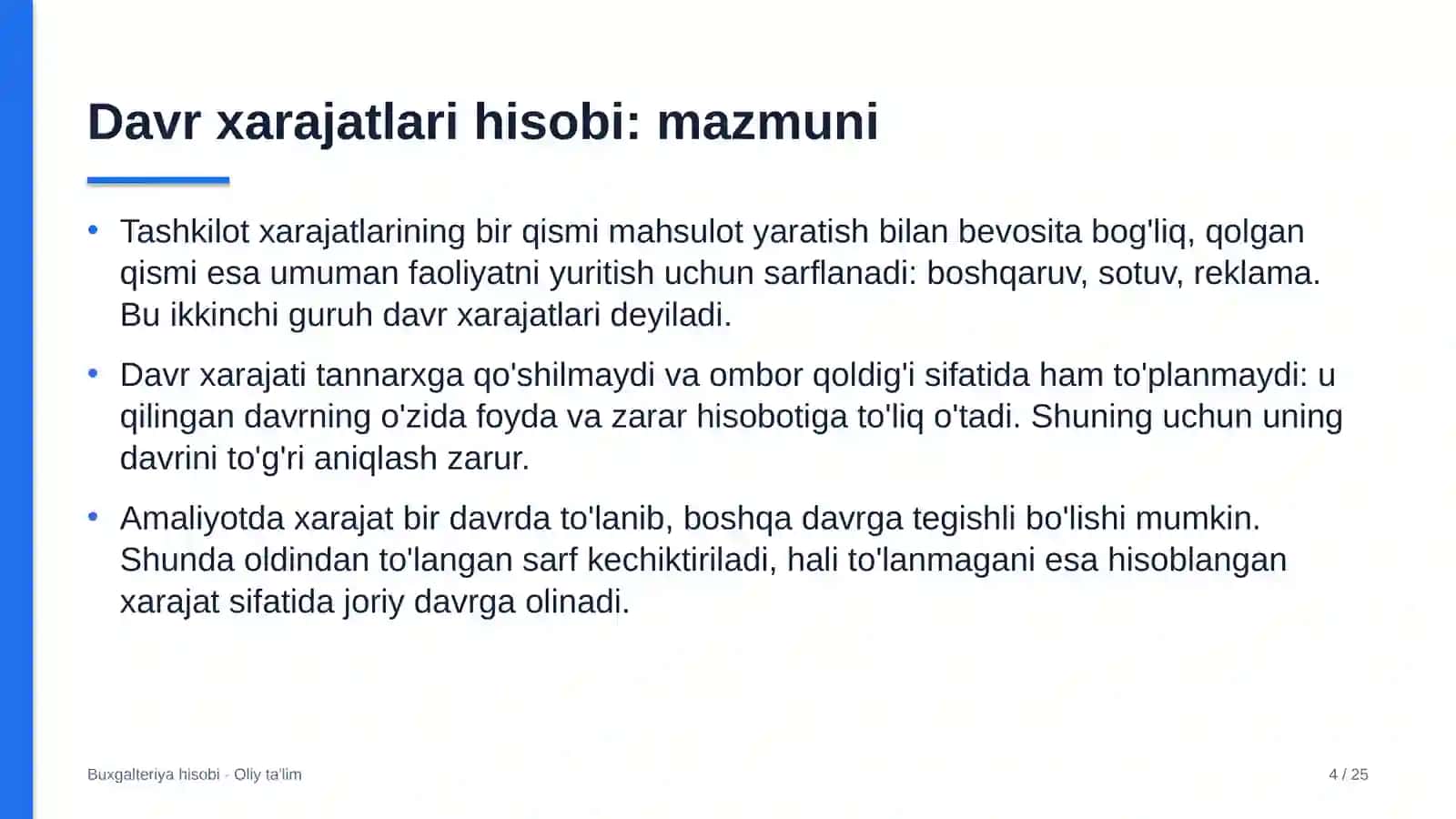 Xolding kompaniyalarida davr xarajatlari hisobi 4