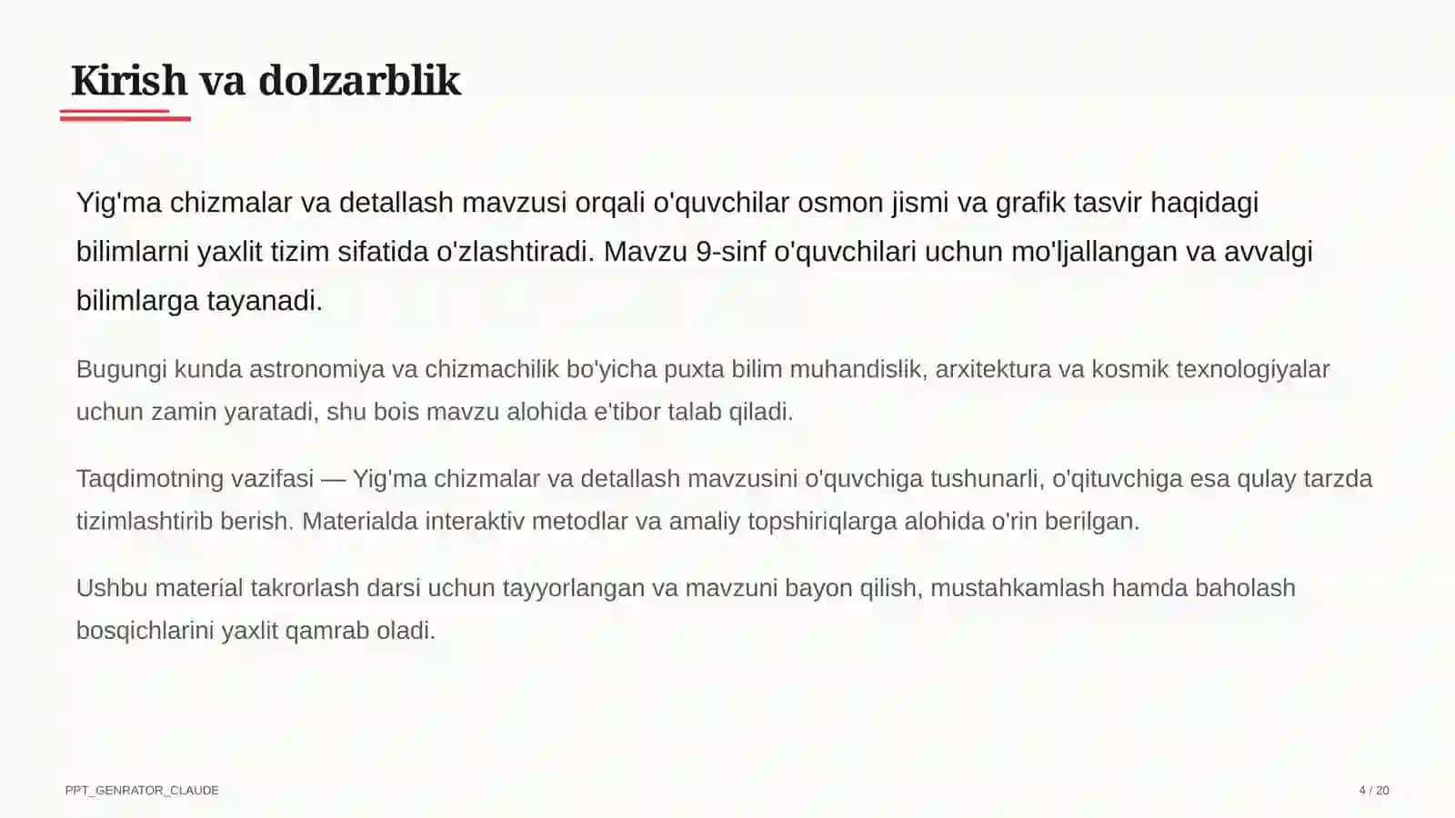 Yig'ma chizmalar va detallash (9-sinf) 4