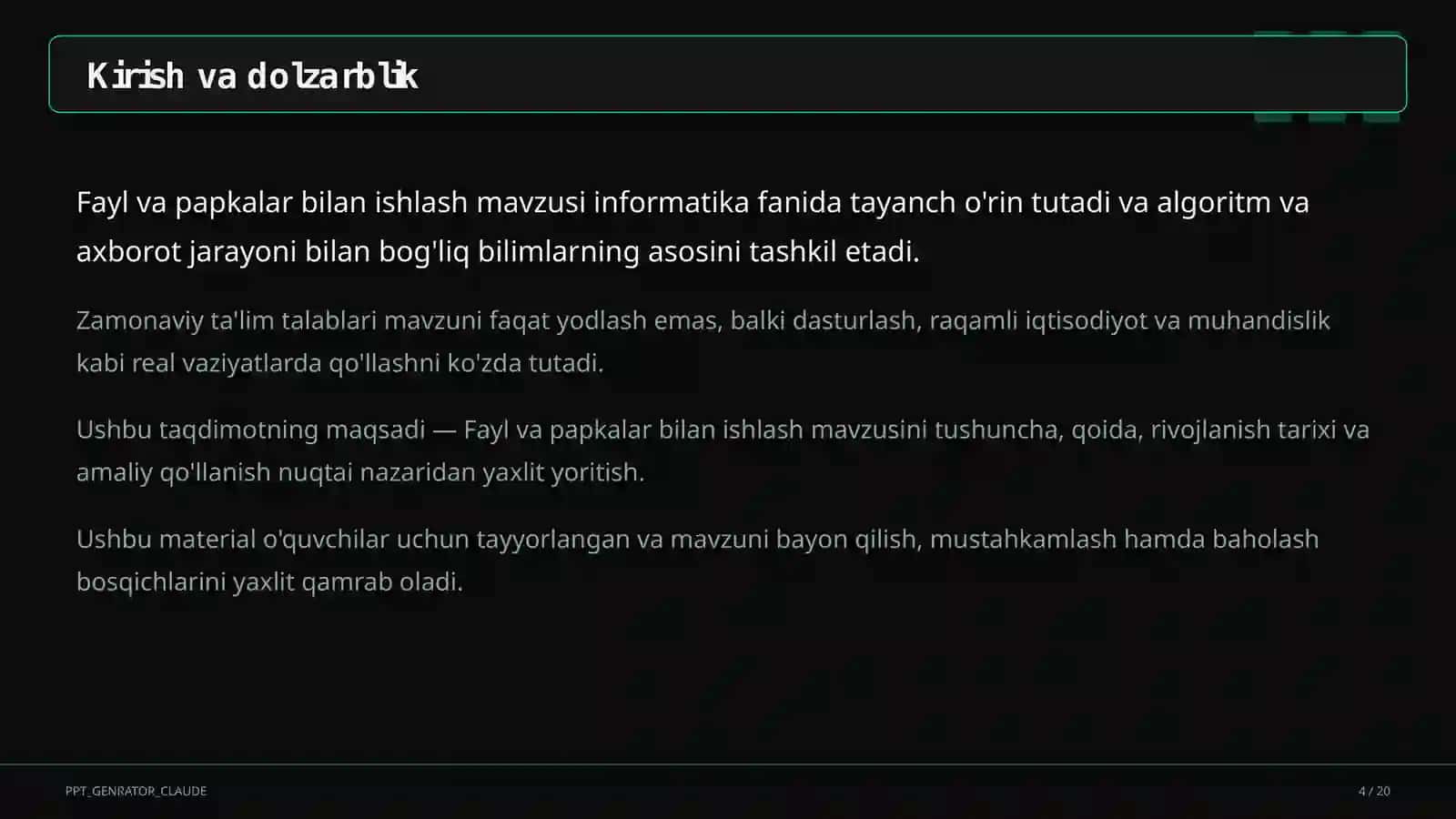 Fayl va papkalar bilan ishlash (5-sinf) 4