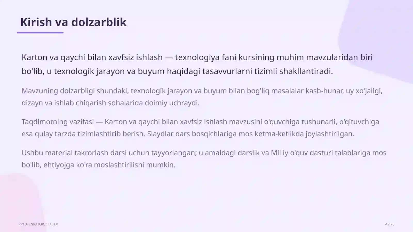 Karton va qaychi bilan xavfsiz ishlash (2-sinf) 4