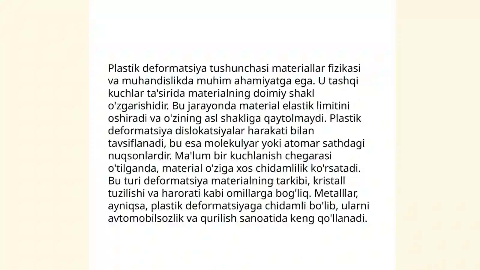 Elastik va plastik deformatsiya 4
