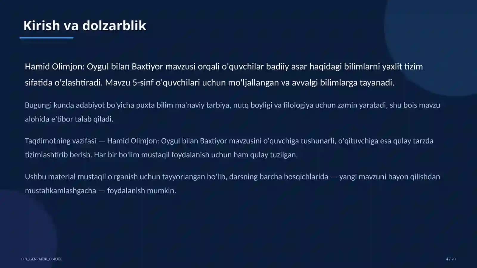 Hamid Olimjon: Oygul bilan Baxtiyor (5-sinf) 4