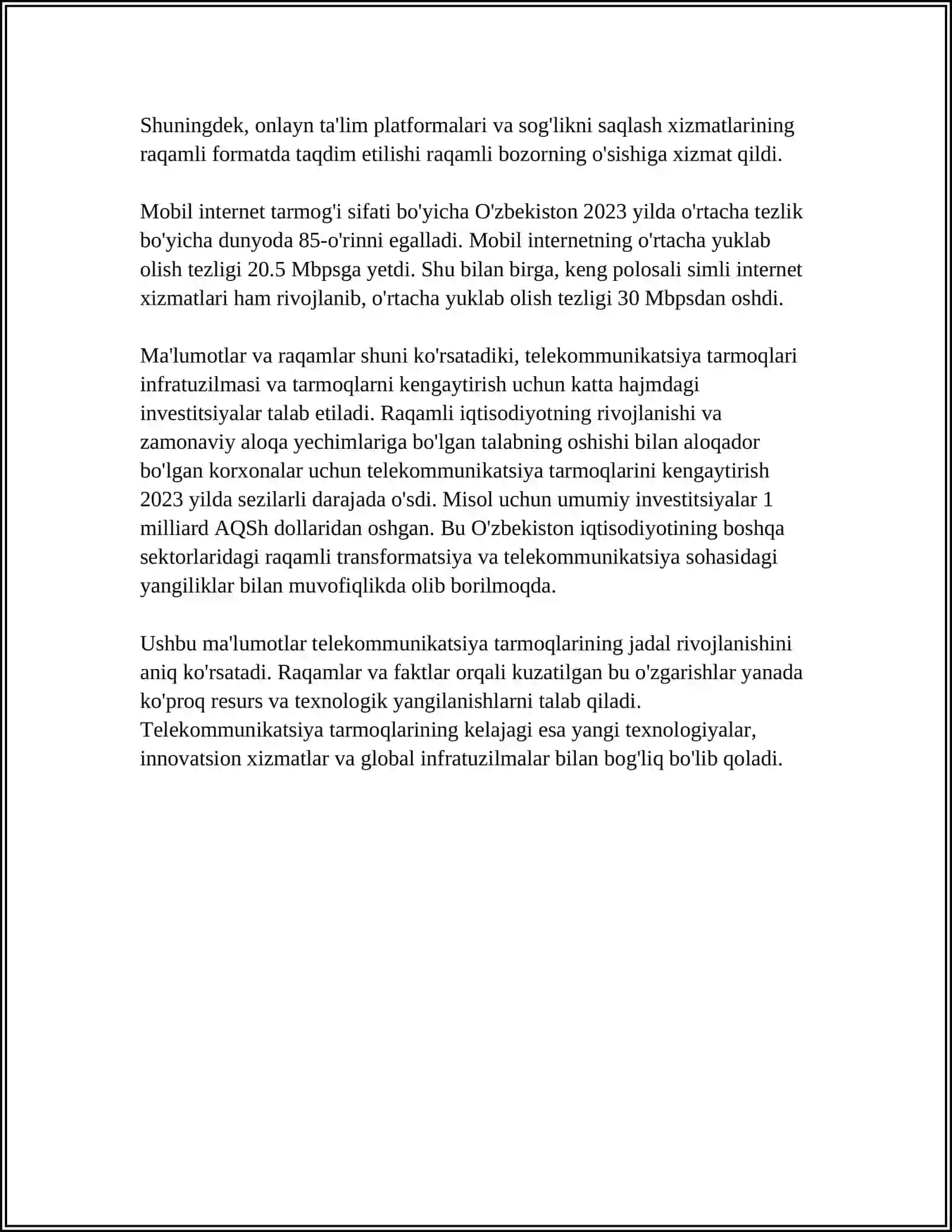 TELEKOMMUNIKATSIYA OPERATORLARINING TARMOQLARI 4