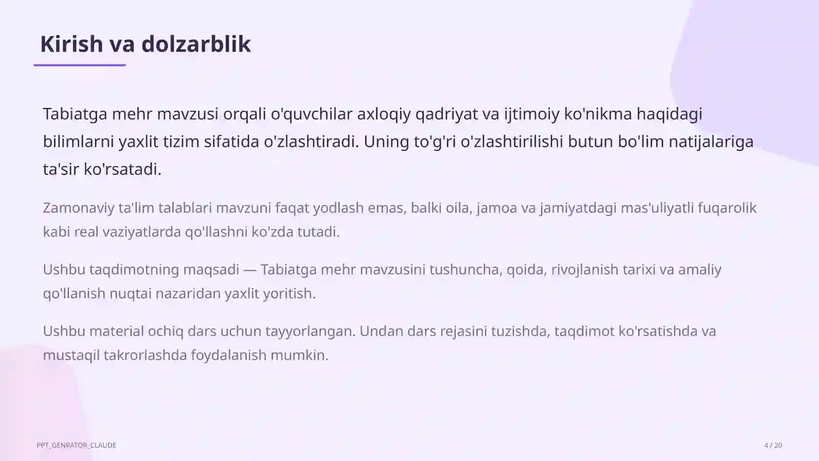 Tabiatga mehr (3-sinf) 4