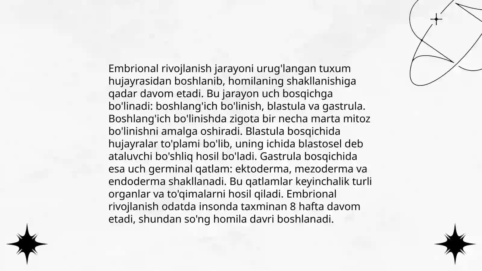 Hujayra ontogenezining rovojlanish bosqichlari 4
